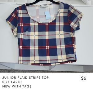 Popular 21 Junior Plaid Top